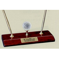 Crystal Golf Ball Desk Set w/ 2 Silver Finished Pens